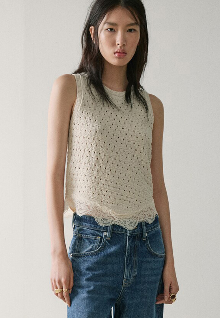 Mango Top With Lace Details