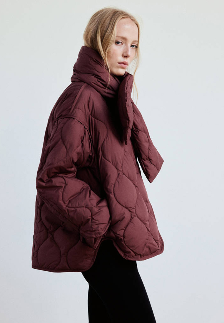 Mango Padded Anorak Jacket With Removable Scarf