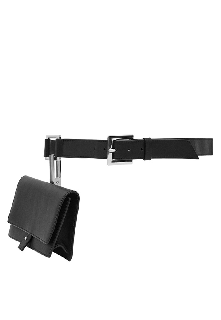 Mango 100% Leather Belt With Removable Coin Purse