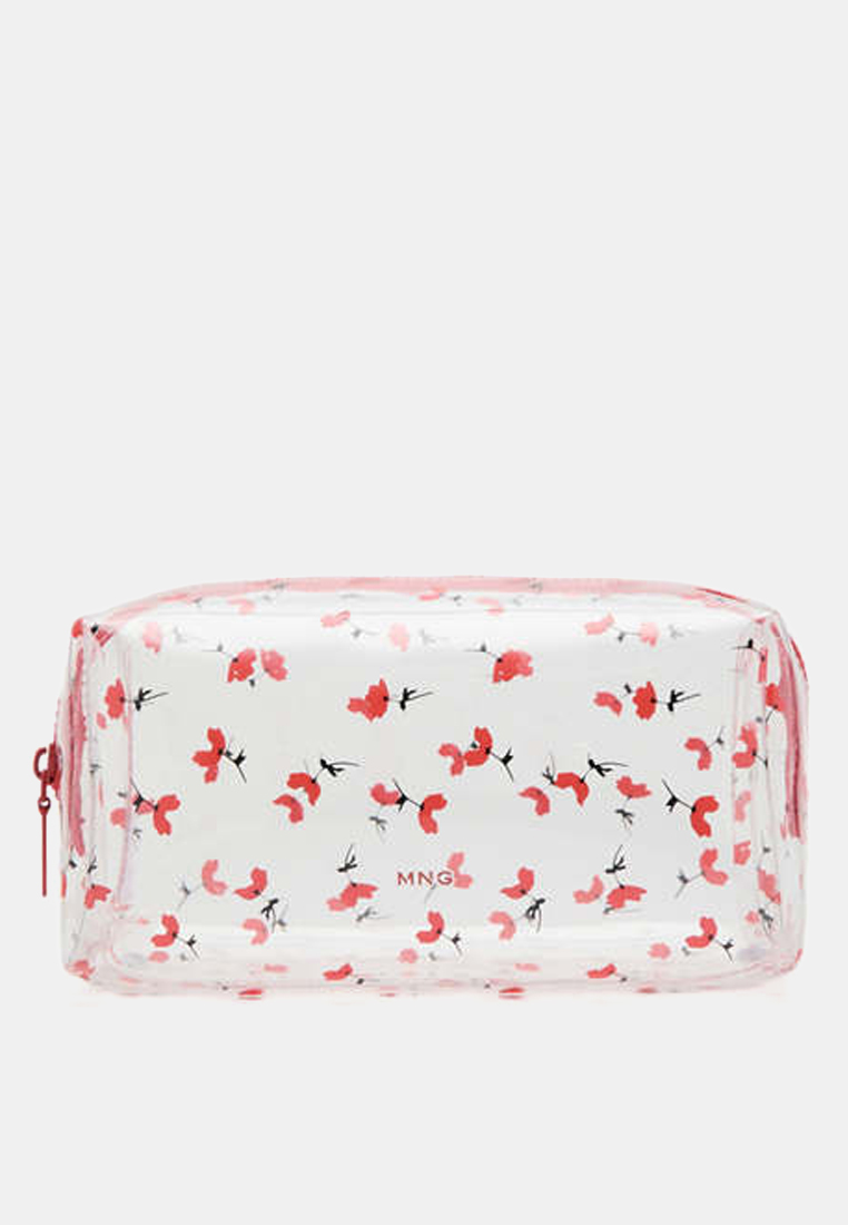 Mango Large Transparent Floral Toiletry Bag