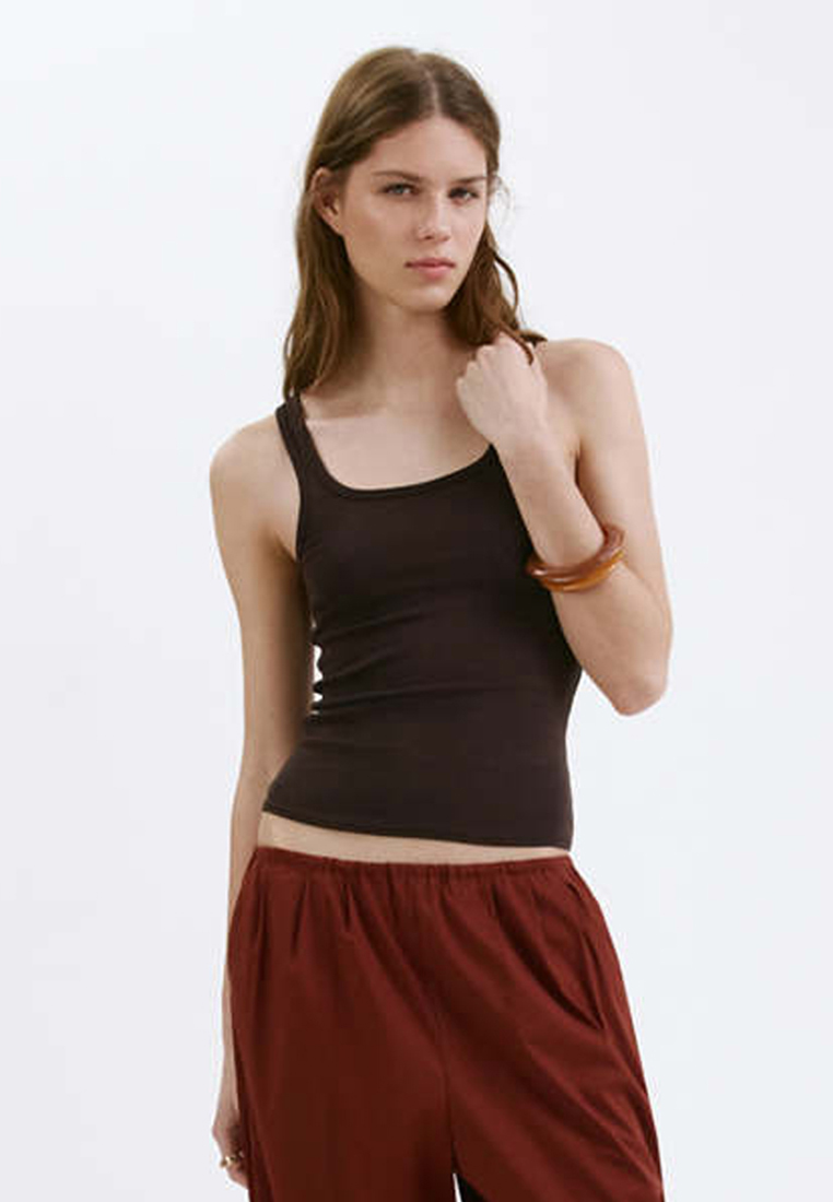 Mango Fitted Spaghetti Strap Top