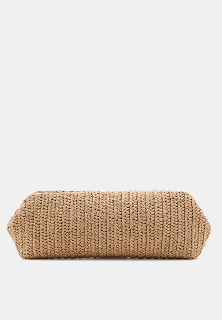 Mango Natural Fibre Shoulder Bag With Bead Detail