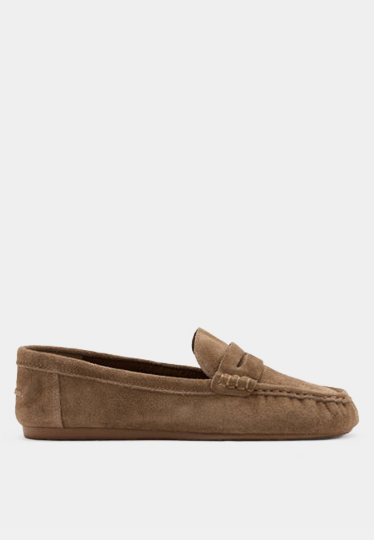 Mango Suede Penny Loafers