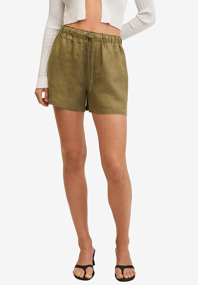Mango 100% Linen Shorts