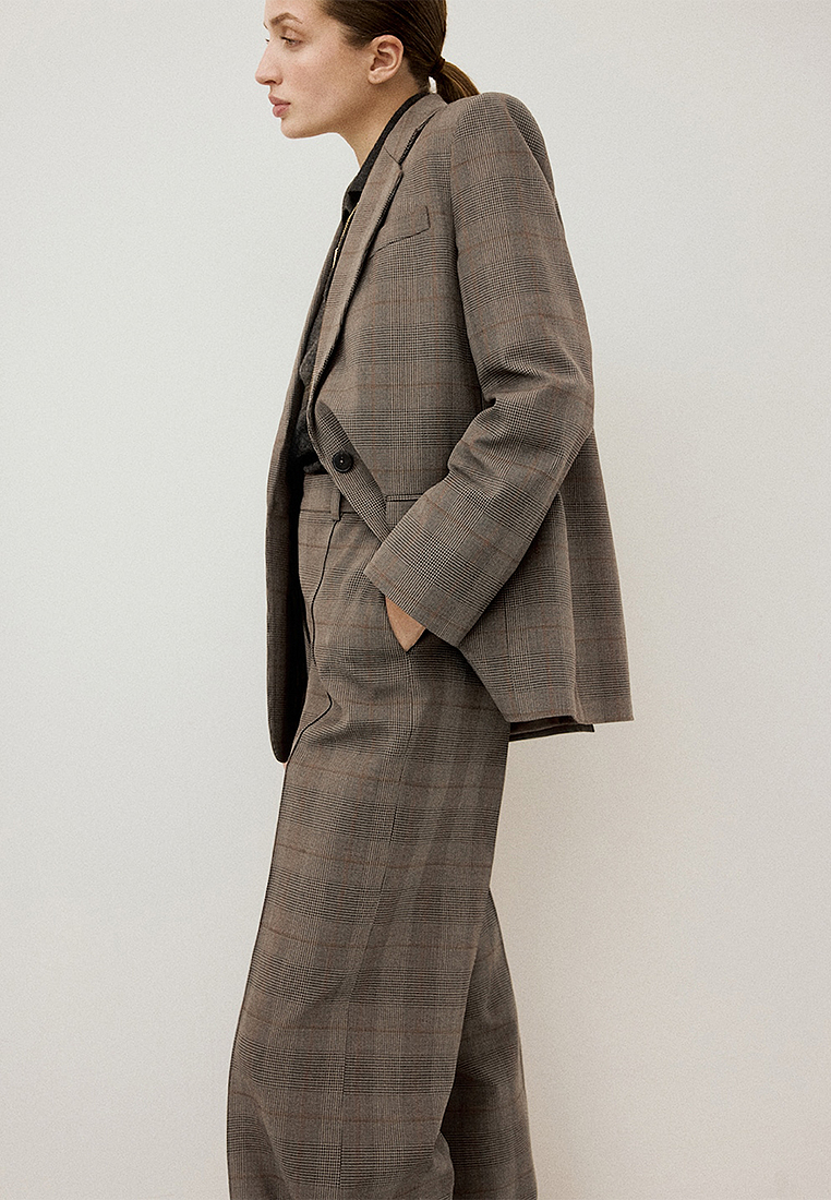 Mango Wool-Blend Check Jacket