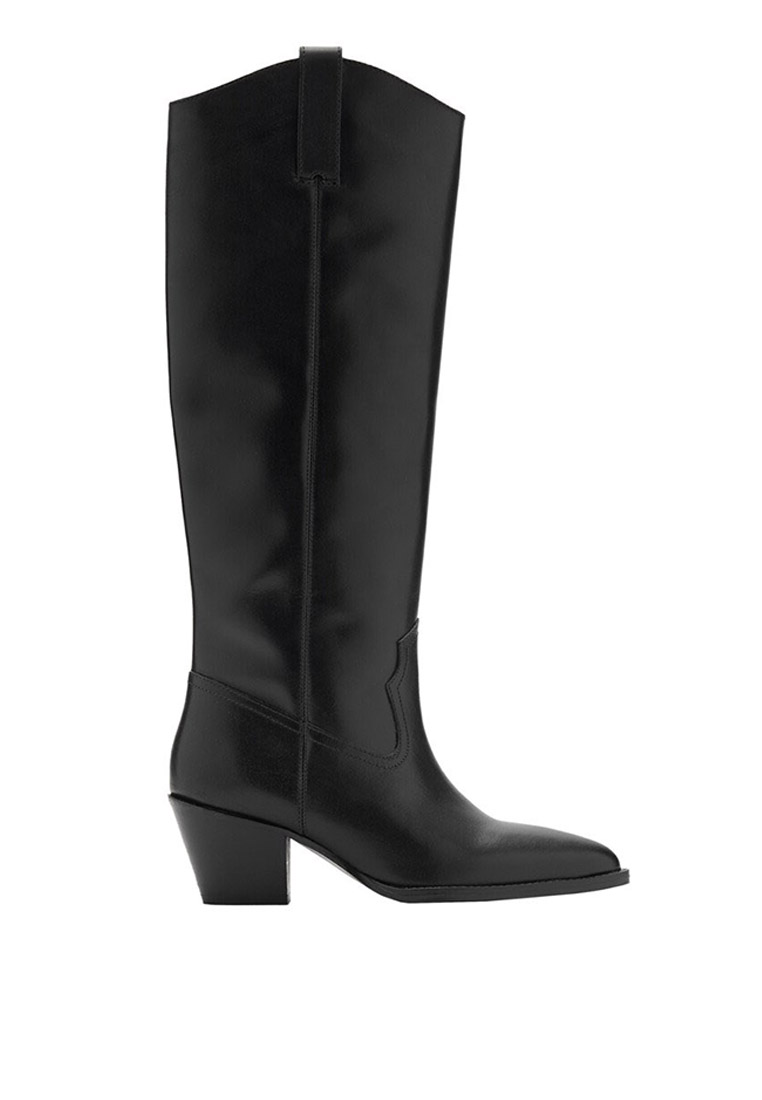 Mango Heel Leather Boots