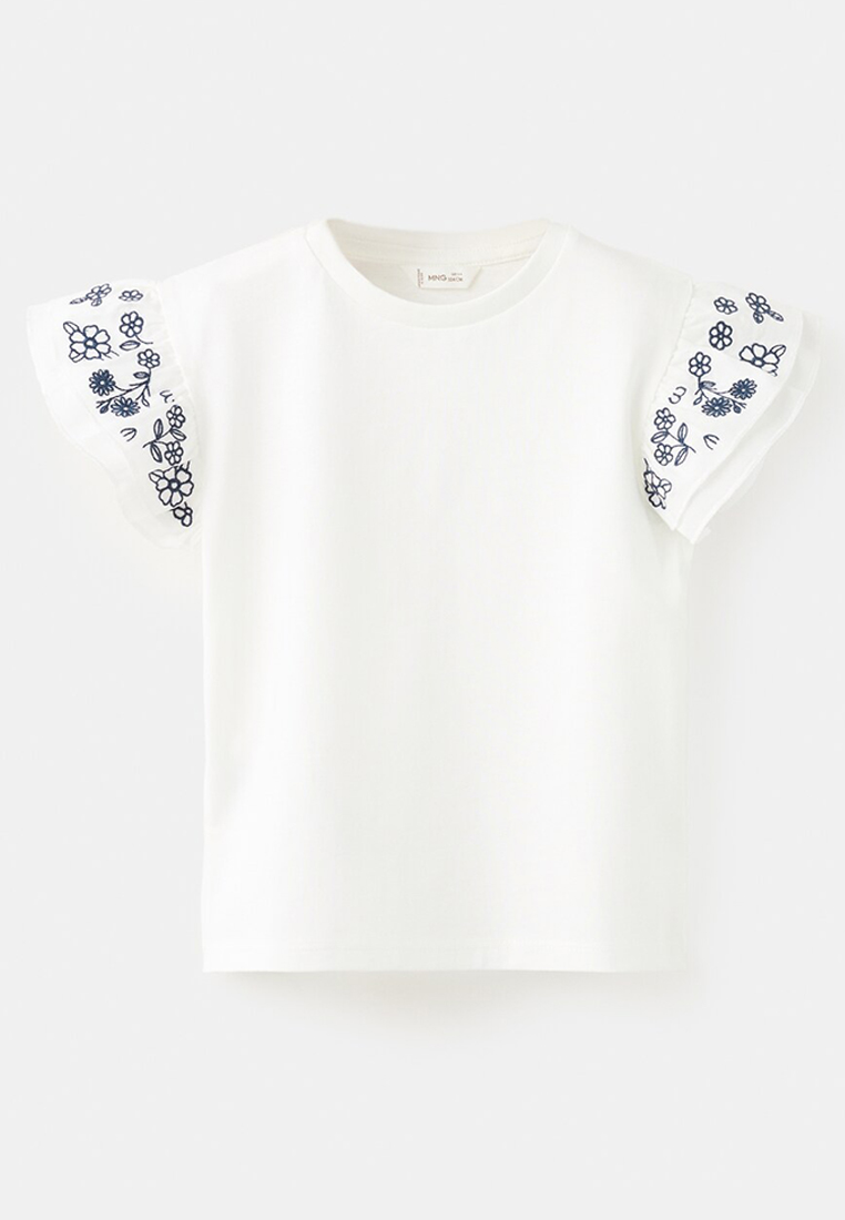 MANGO BABY Ruffle Top with Embroidered Details