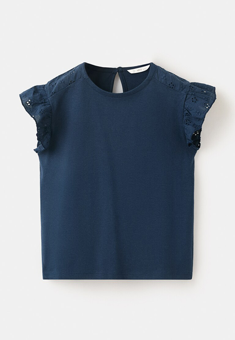 MANGO BABY Ruffle Top with Embroidered Details