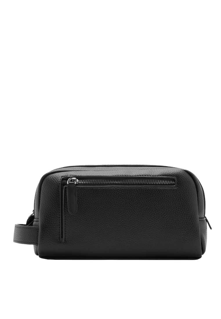 MANGO Man Zipped Pebbled Cosmetic Bag