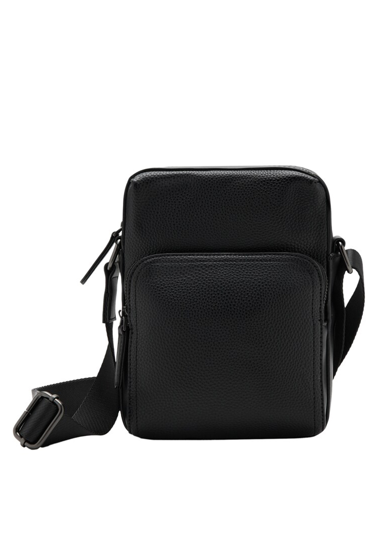 MANGO Man Patent Faux-Leather Shoulder Bag