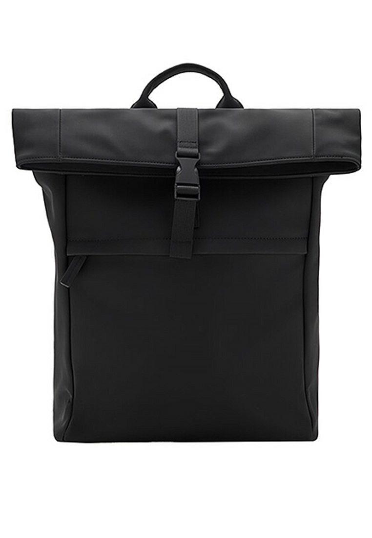 MANGO Man Rubberized Backpack With Flap Closure