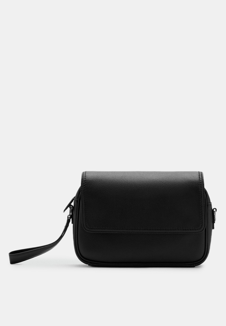 MANGO Man Leather Strap Bag