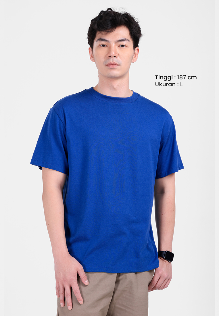 MANZONE - Kaos Lengan Pendek Pria Lingard 5 Slim Fit - Blue Colour Blue