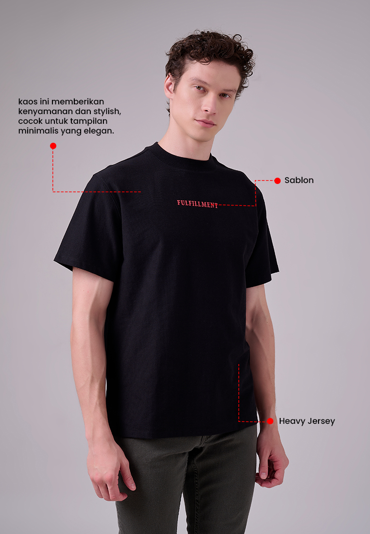 MANZONE X Merry Riana - Kaos Lengan Pendek Pria Bold Relaxed Fit - Black