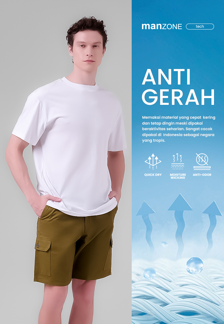MANZONE - Kaos Lengan Pendek Pria Lingard 1 Relaxed Fit - White