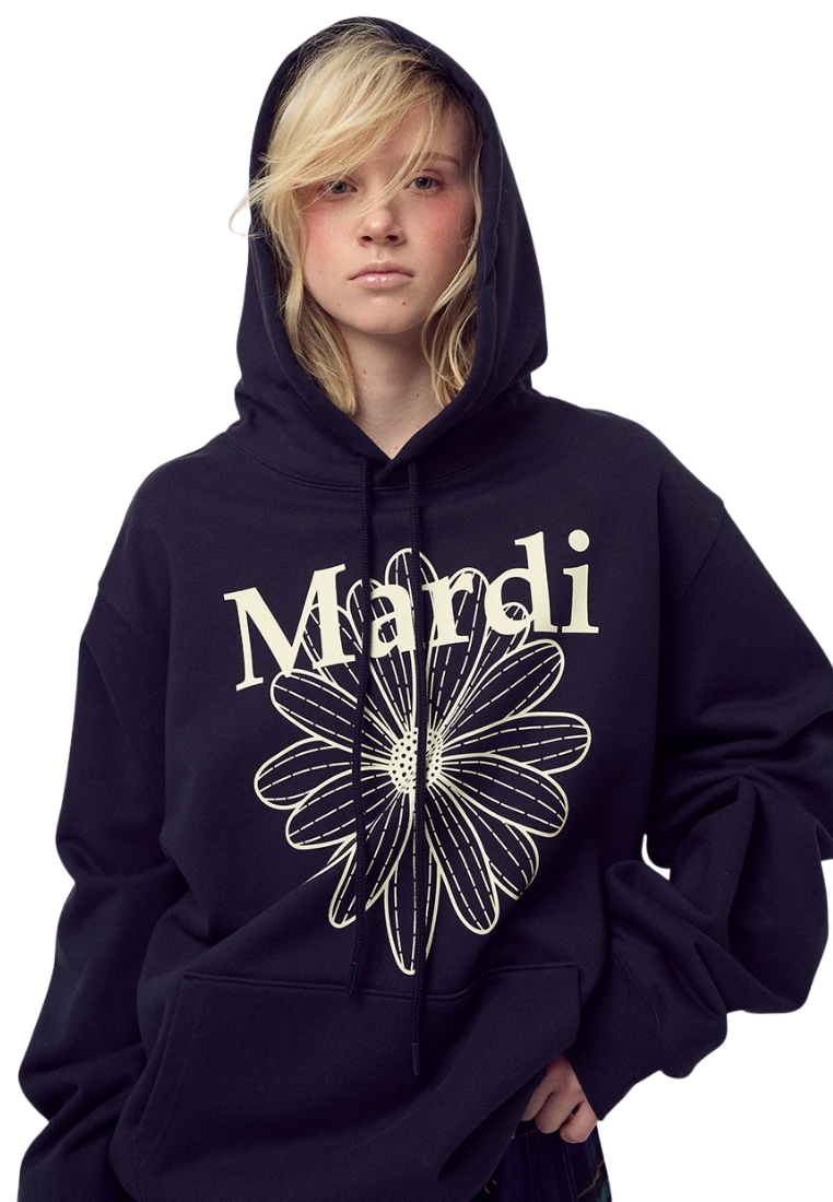 Mardi Mercredi Oversized Hoody Flowermardi - Navy Ivory