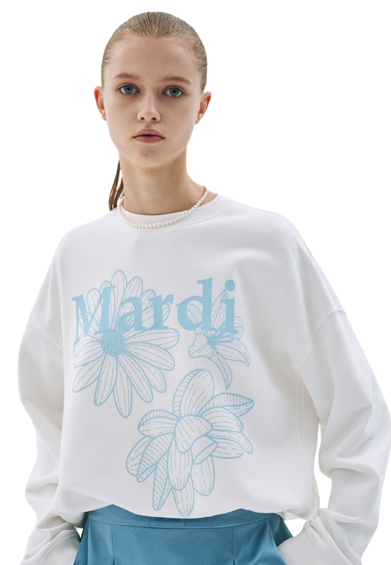 Mardi Mercredi Sweatshirt Triple Flower - White Sky