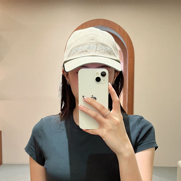 Mardi Mercredi Topi MARDI MERCREDI TEXT LOGO SAGE GREEN CREAM CAP 100% ORIGINAL - OS ADJUST