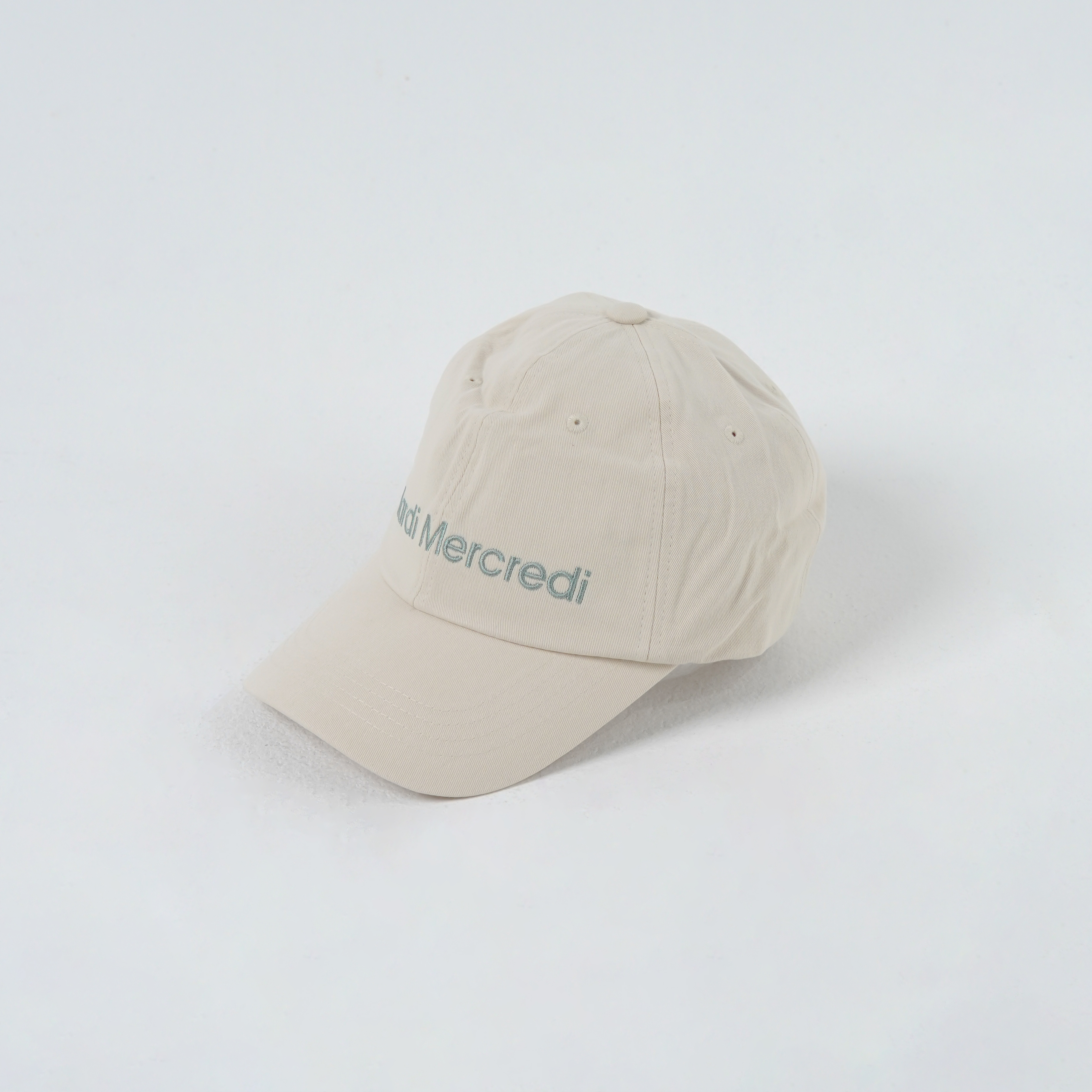 Mardi Mercredi Topi MARDI MERCREDI TEXT LOGO SAGE GREEN CREAM CAP 100% ORIGINAL - OS ADJUST