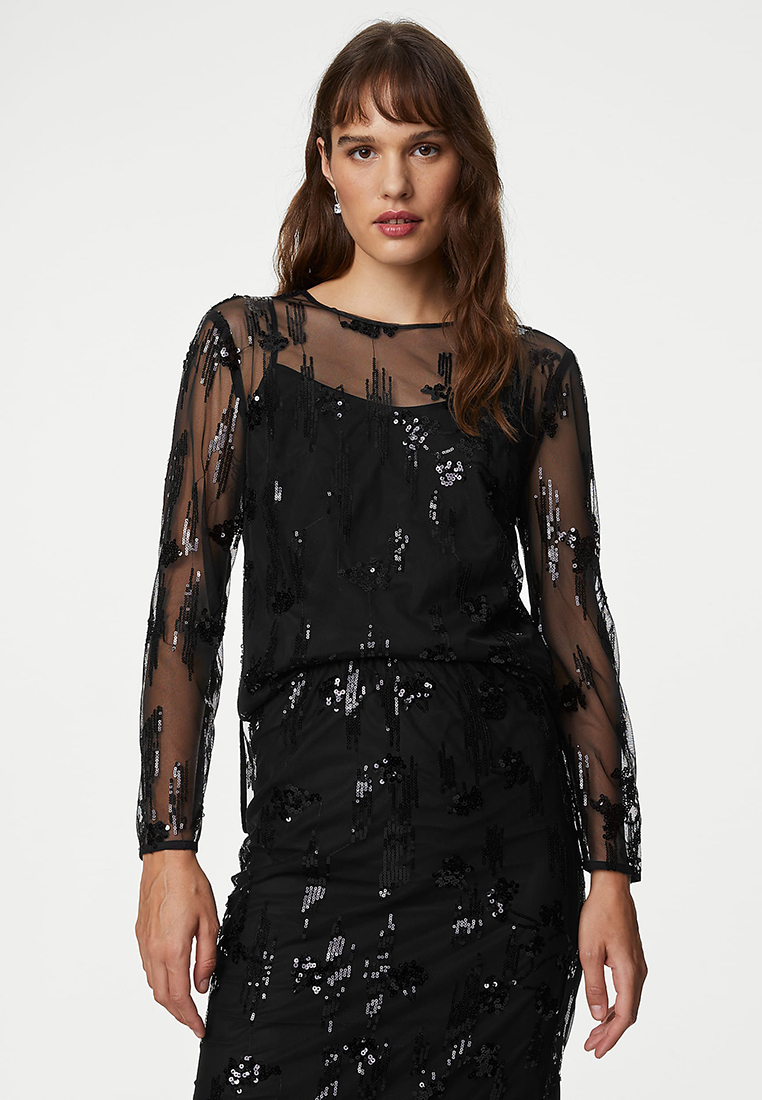 Marks & Spencer Mesh Embellished Top