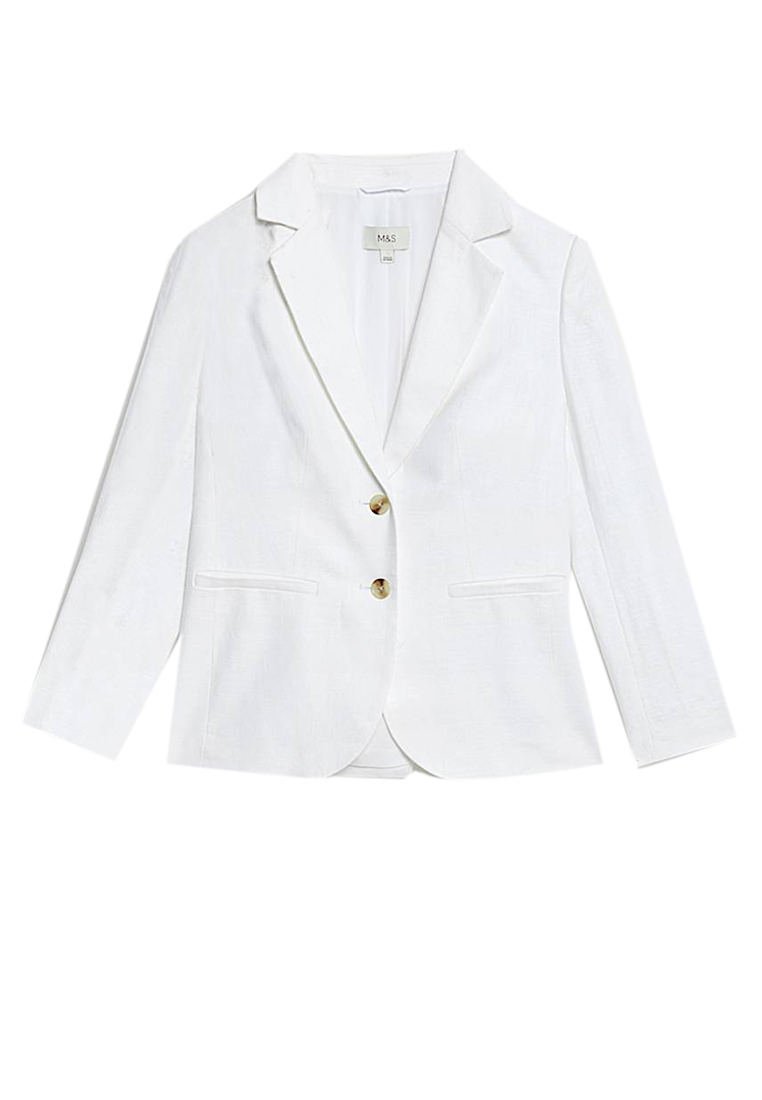 Marks & Spencer Linen Rich Single Breasted Blazer