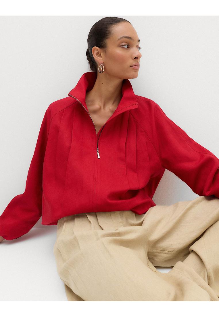 Marks & Spencer Lyocell Rich Pleated Funnel Neck Jacket