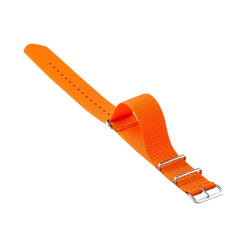 Martini Tali / Strap Jam Tangan Martini Nato 22mm Orange Nylon Silver Buckle NF-5Y-NU3B-22X22
