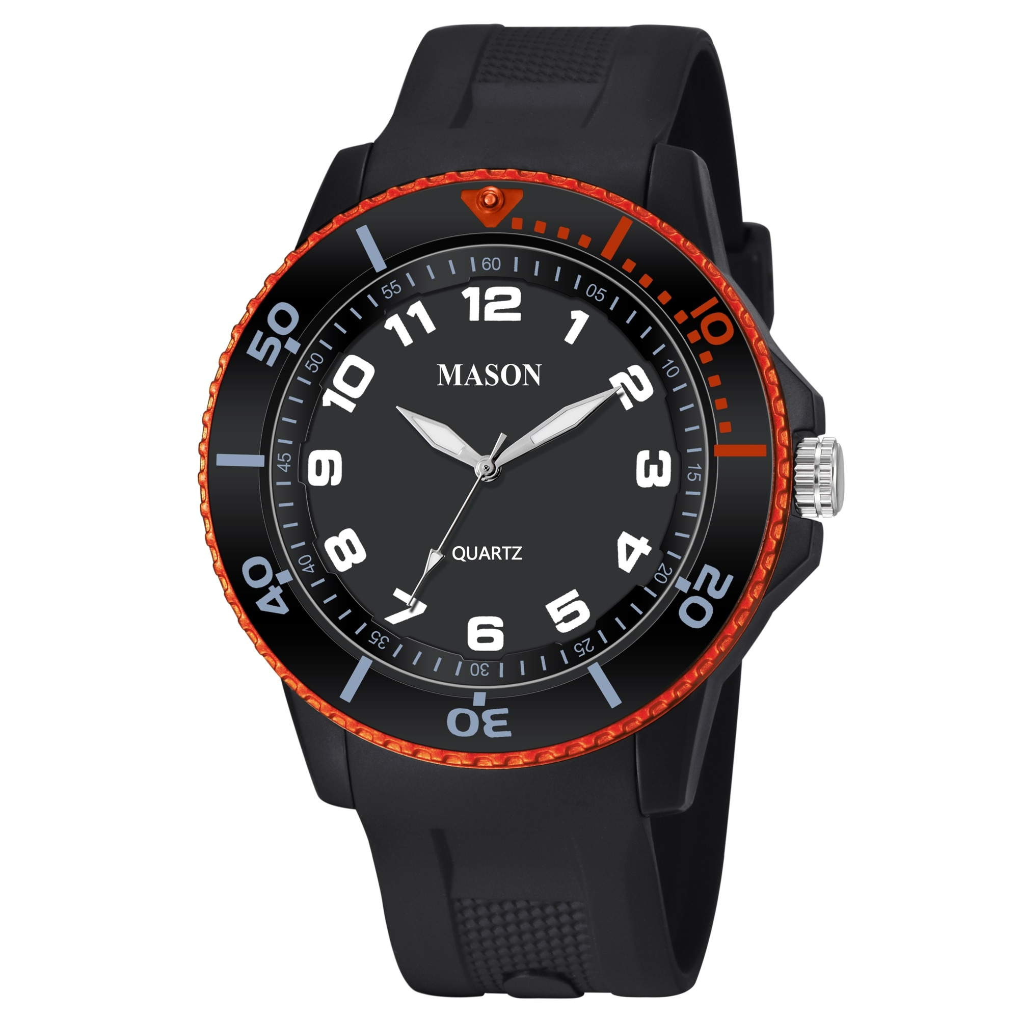 Mason Jam Tangan Pria - Black Orange - Rubber - MAG-1306T-BOR