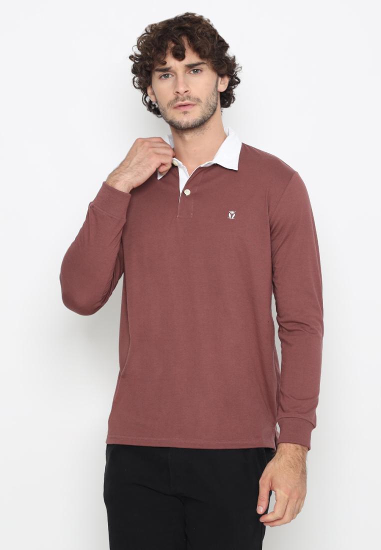 Matsuda Kaos Rugby Polo Shirt Pria Lengan Panjang Fujidera