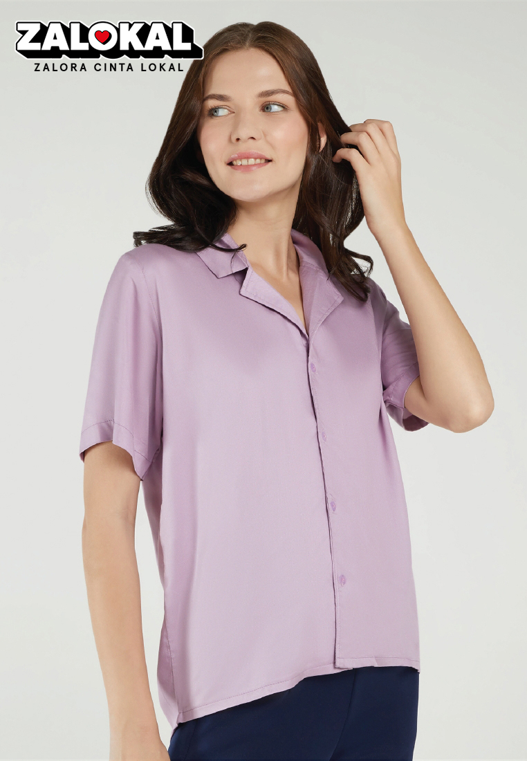 Mayonette Jasmine Top - Baju Atasan Wanita Terbaru Blouse Korean Style - Lilac