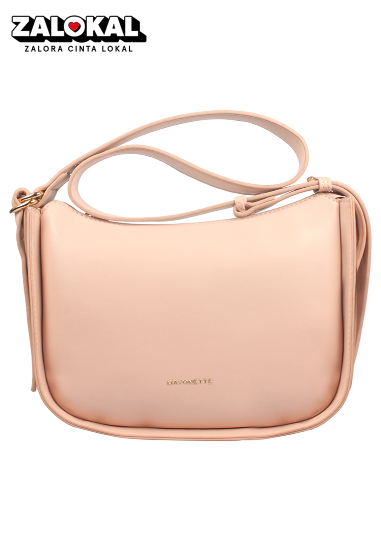 MAYONETTE Luxury Ava Shoulder Bag - Tas Bahu Wanita Import Premium - Nude