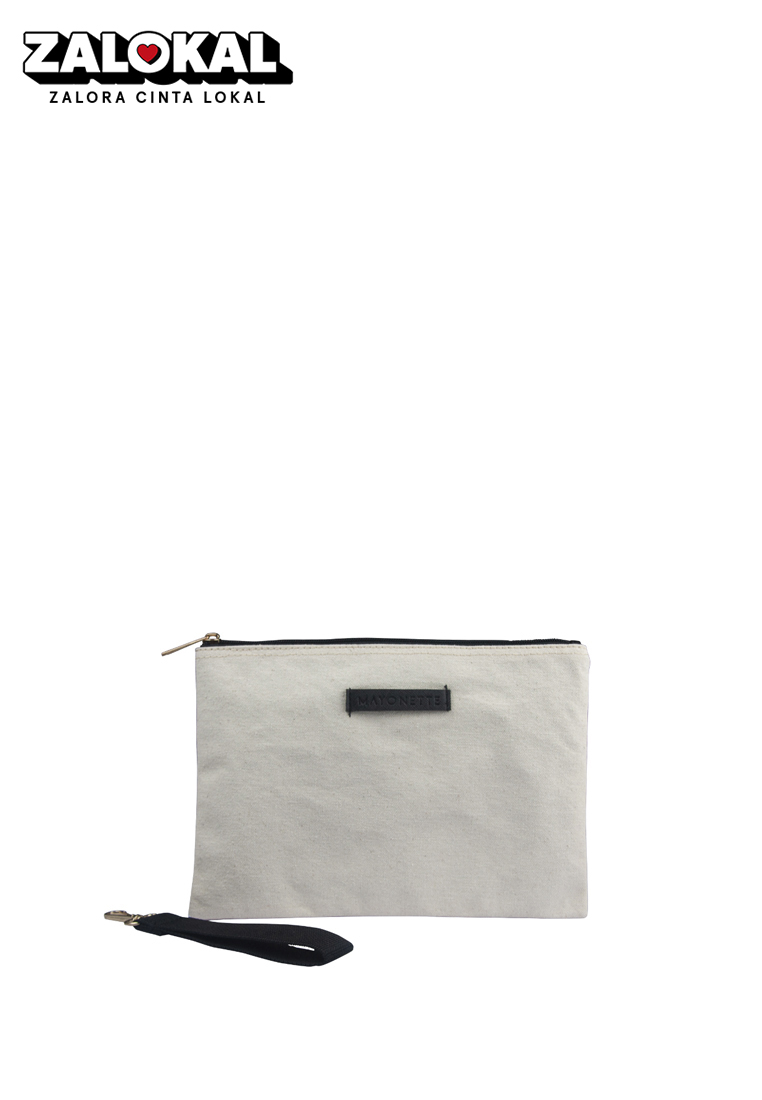 MAYONETTE Tinny Pouch Canvas Dompet Wanita Tempat HP dan Uang terbaru 2020 import korea - Black