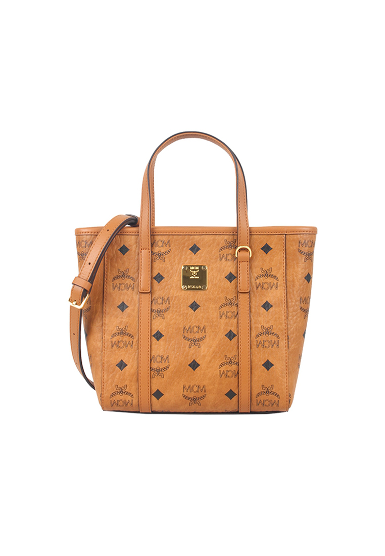 MCM Mini Toni Top-Zip Shopper Bag In Visetos Cognac MWPAATN04CO001