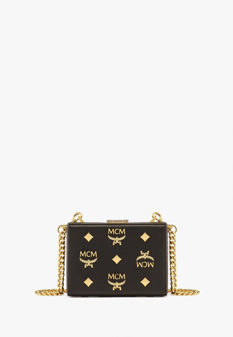 MCM Berlin Crossbody in Gold Monogram Leather