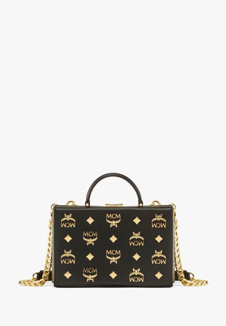 MCM Berlin Crossbody in Gold Monogram Leather
