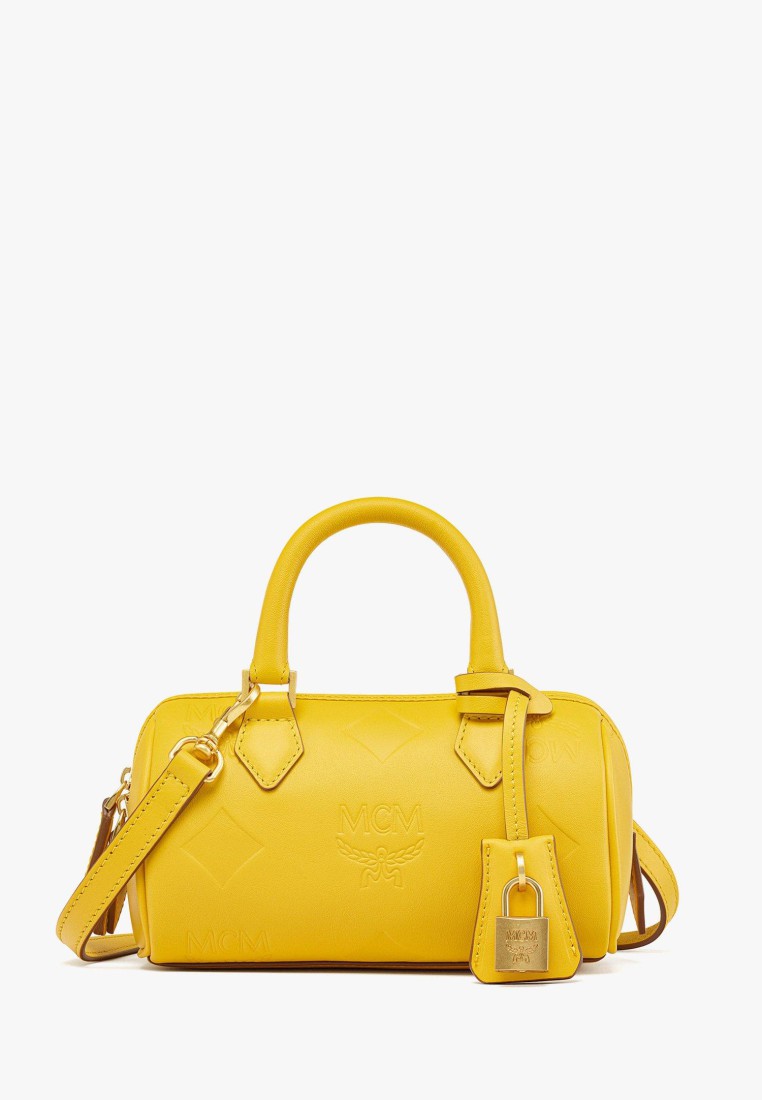 MCM Ella Boston Bag in Maxi Monogram Leather