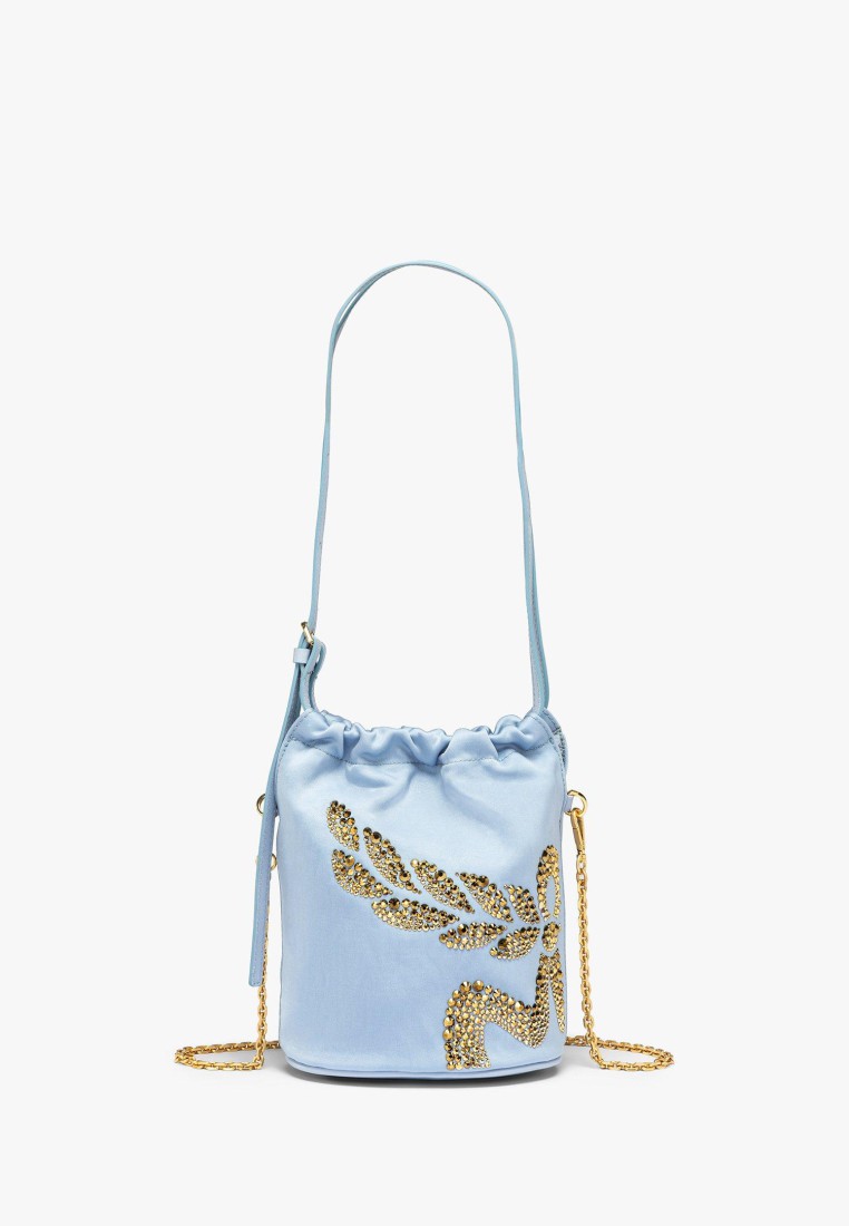 MCM Himmel Laurel Drawstring Bag in Recycled Nylon