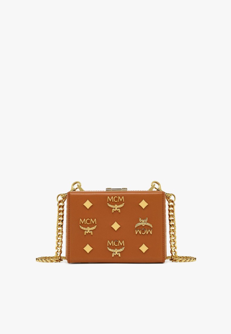 MCM Berlin Crossbody in Gold Monogram Leather