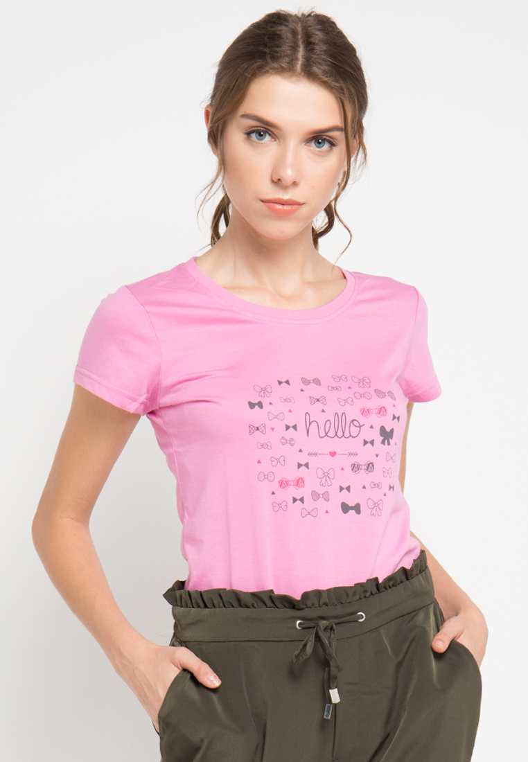 MEIJI-JOY Print Hello short sleeve Tshirt