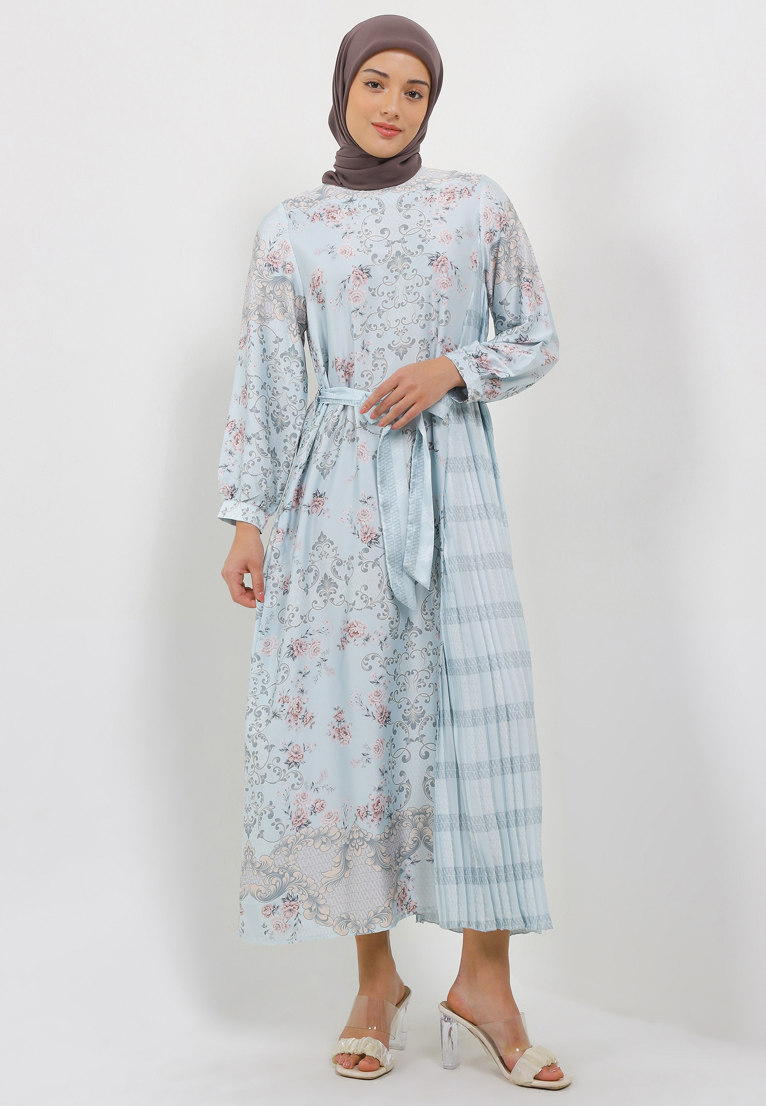 MFMW Astraea Dress Gamis Plisket Tosca Motif Bunga