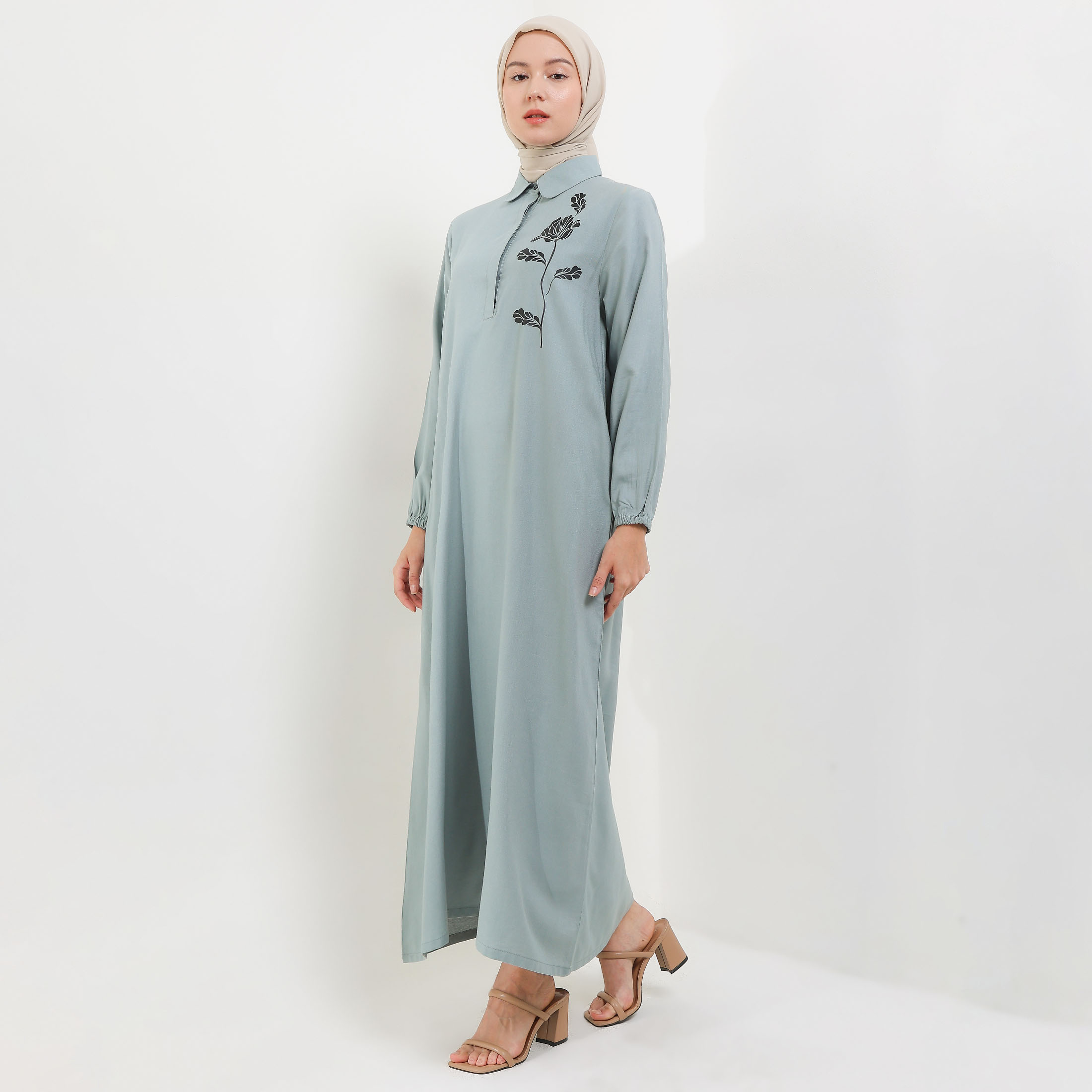 MFMW Akako Dress Gamis Granite Green