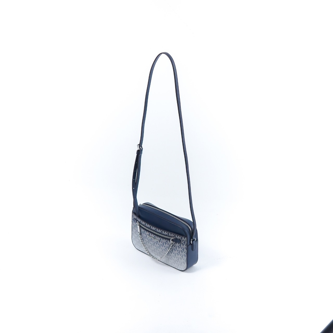 MICHAEL KORS Tas MICHAEL KORS MK MONOGRAM SHW GRADIENT WHITE NAVY CHAIN CAMERA BAG 100% ORIGINAL