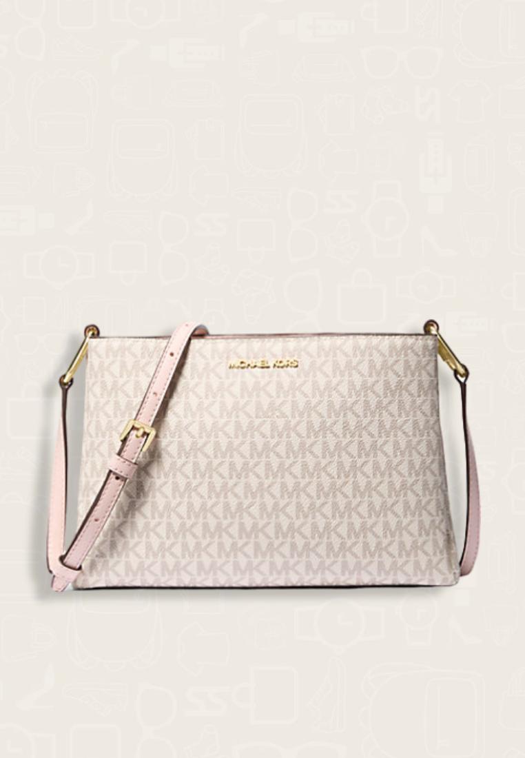 Michael Kors Trisha Medium Logo Crossbody Bag Powder Blush Multi