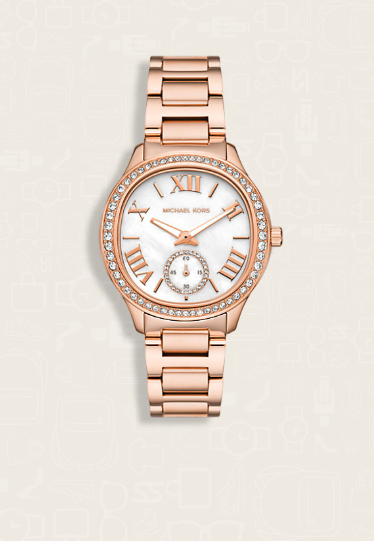 MICHAEL KORS Jam Tangan Wanita Michael Kors Sage Pavé Rose Gold-Tone Watch