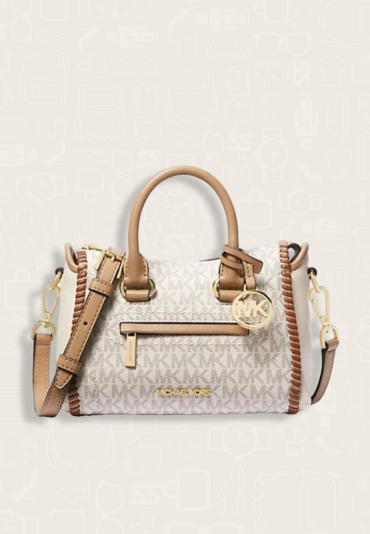 Michael Kors Carine Extra-Small Signature Logo Satchel Light Cream Multi