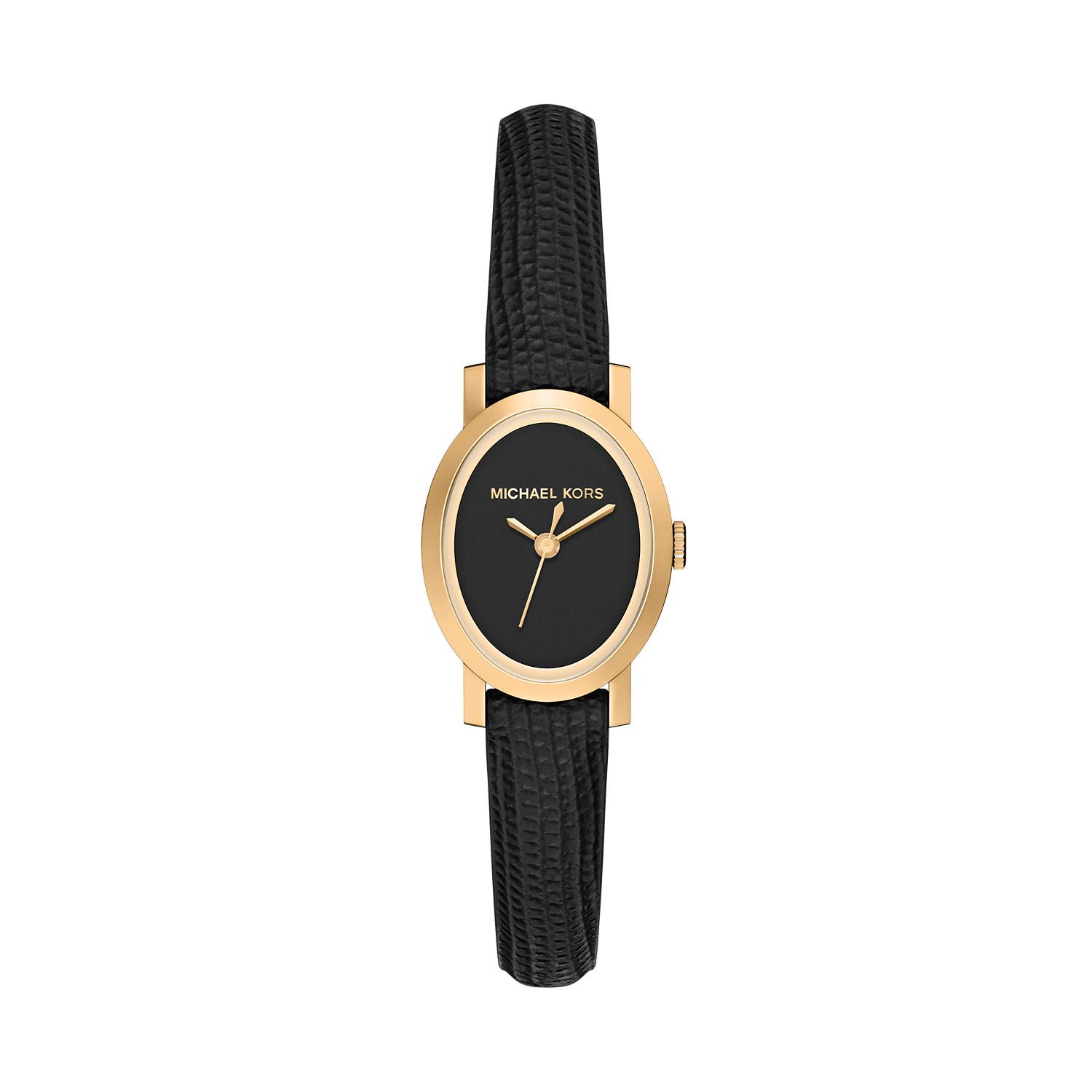 Michael Kors Petite Maude Gold-Tone and Lizard Embossed Leather Watch - MK7585