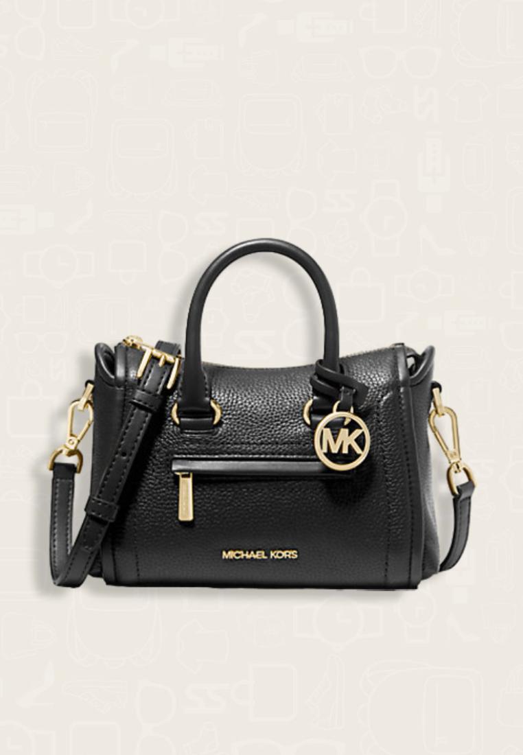 Michael Kors Carine Extra-Small Pebbled Leather Satchel Black