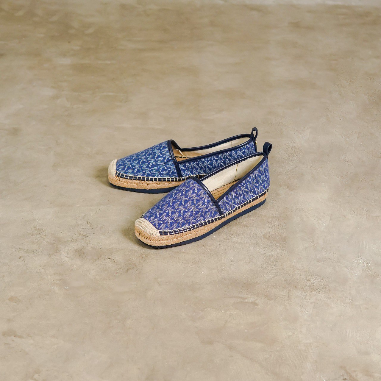 MICHAEL KORS Sepatu MICHAEL KORS MK MONOGRAM DENIM ESPADRILLES 100% ORIGINAL