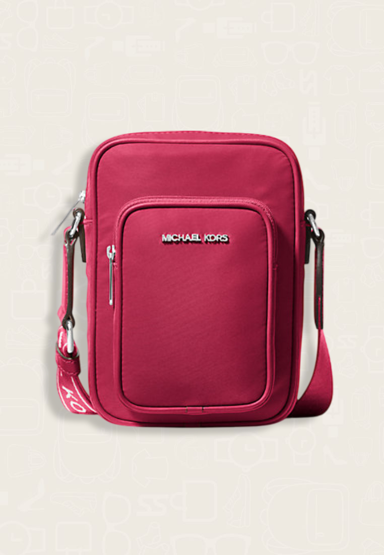 Michael Kors Khai Nylon Crossbody Bag Dark Raspberry