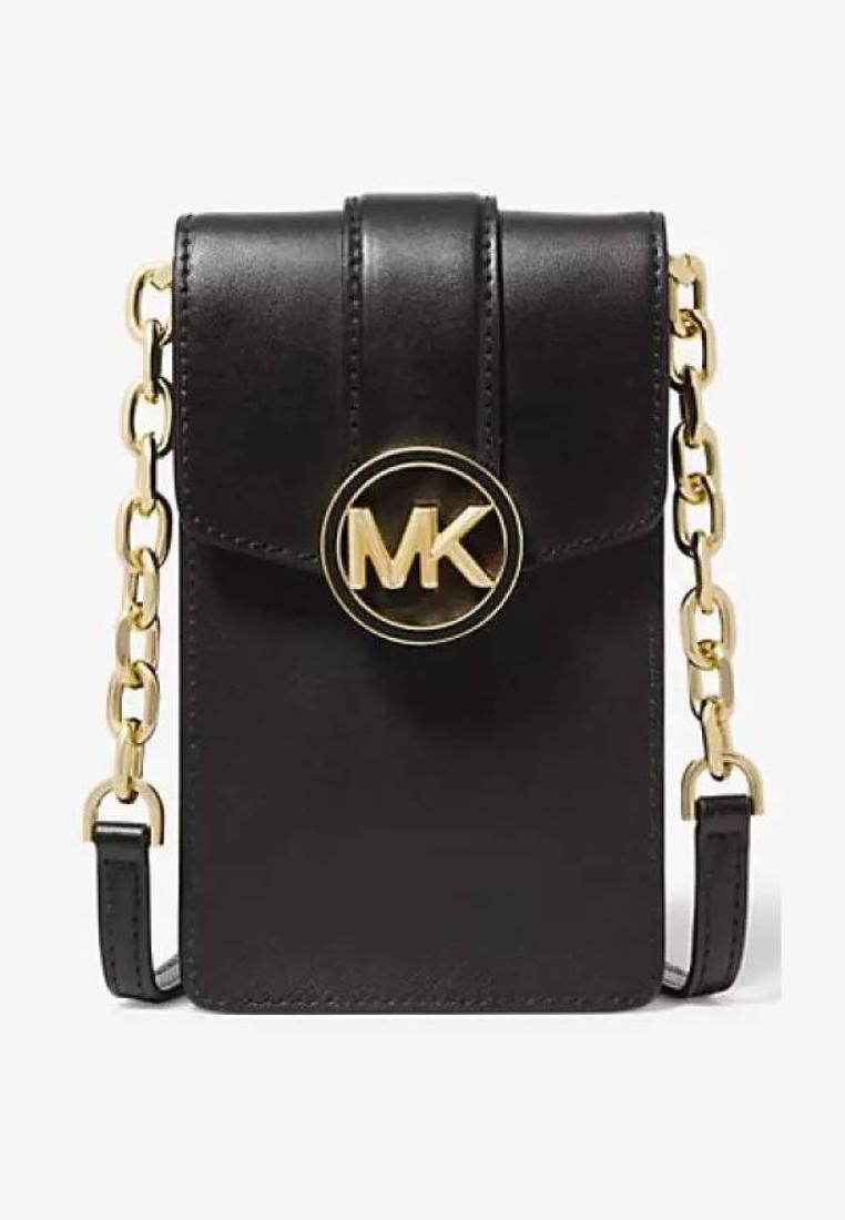 Michael Kors Carmen Small Faux Leather Phone Crossbody Bag Black